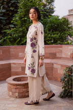 Purple Bloom 3-Pc  Embroidered Dress