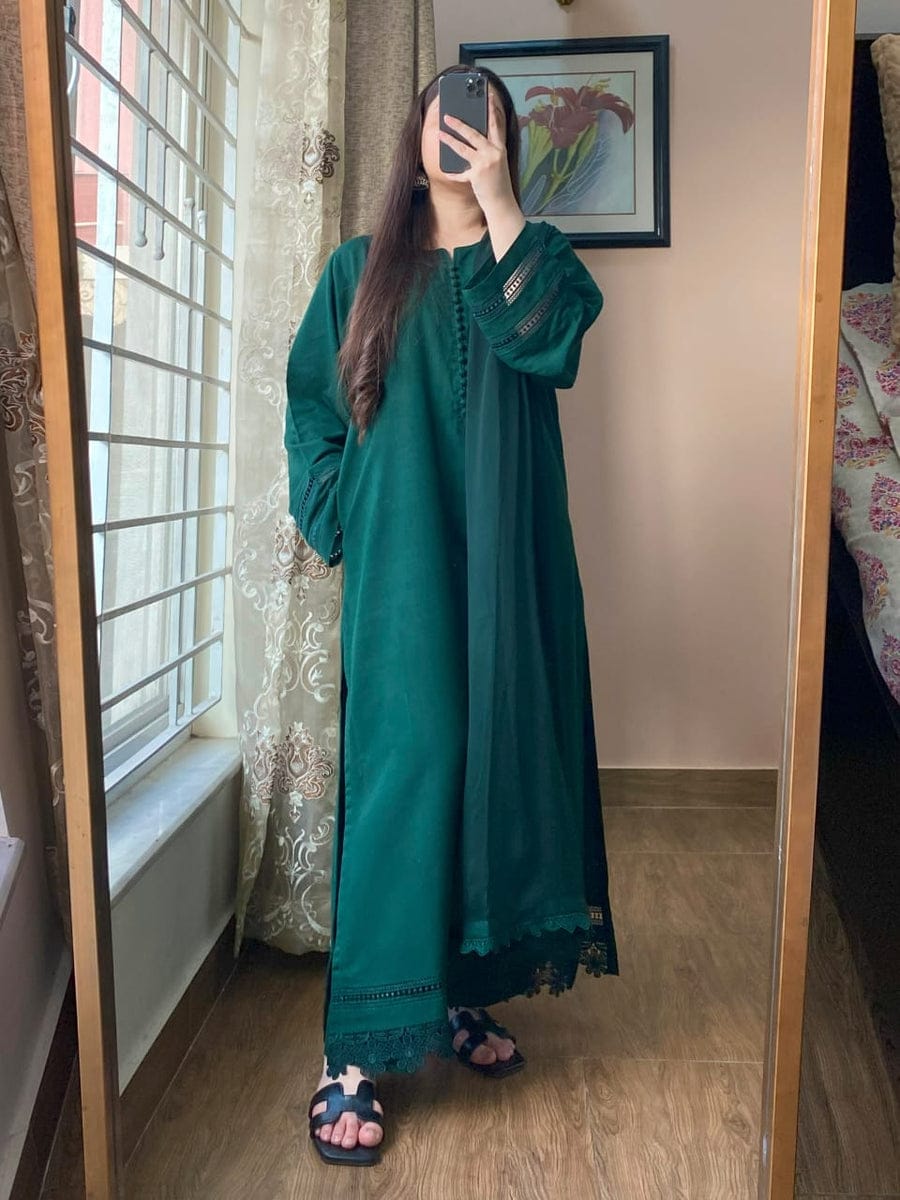 ALVIN 3pc-Solid Cotton Dress