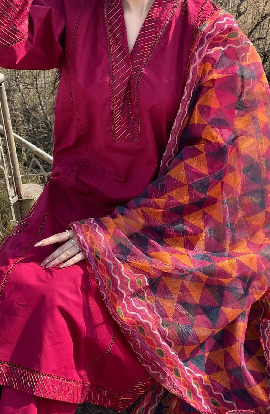 JANAN 3PC-Multi Embroidered Dress