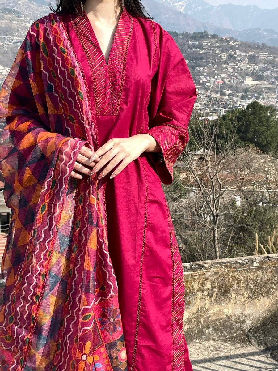 JANAN 3PC-Multi Embroidered Dress