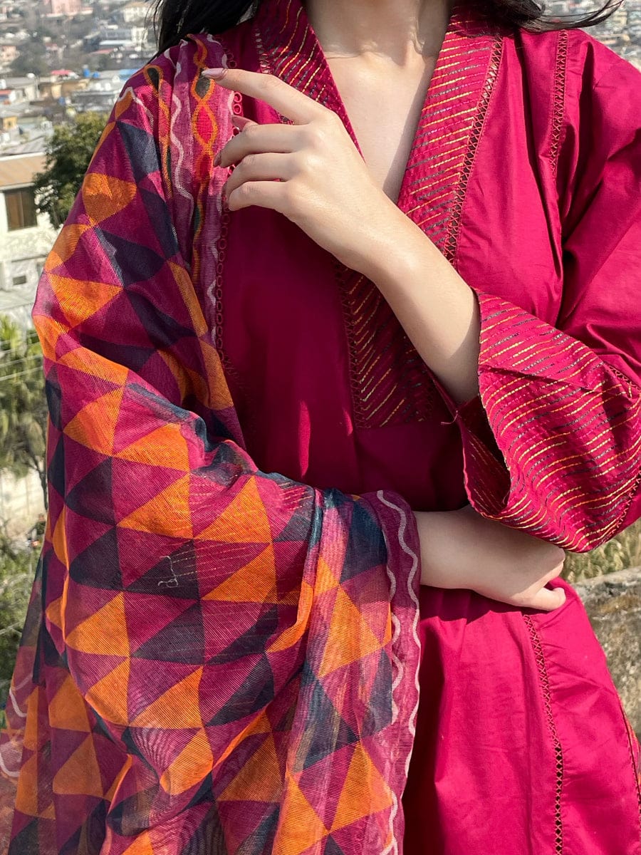 JANAN 3PC-Multi Embroidered Dress